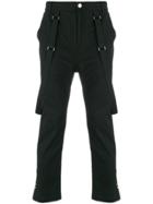 Helmut Lang Trousers With Suspender Straps - Green