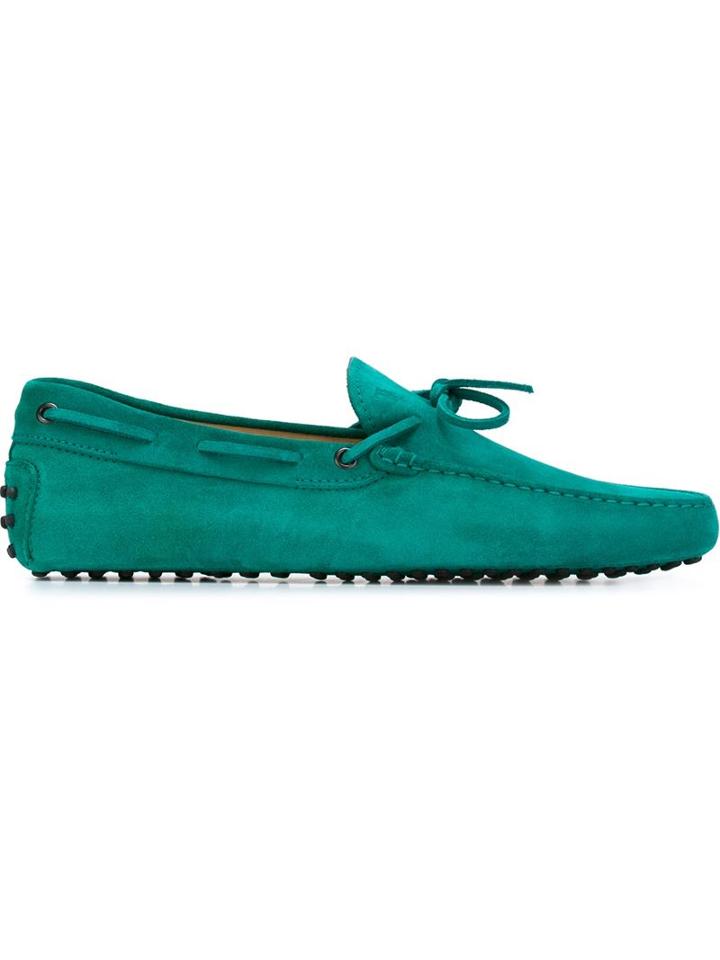 Tod S Gommino Loafers, Men's, Size: 8.5, Green, Suede/leather