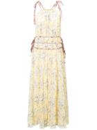 Rebecca Taylor Floral Print Halterneck Dress - Yellow & Orange