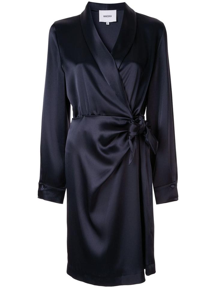 Nanushka Short Wrap Dress - Blue