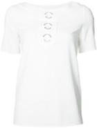 Boutique Moschino - Logo Detail T-shirt - Women - Polyester/other Fibers - 44, White, Polyester/other Fibers