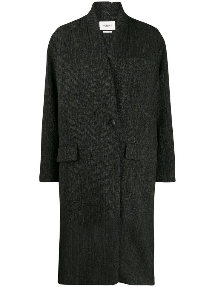 Isabel Marant Étoile Zigzag Pattern Coat - Black
