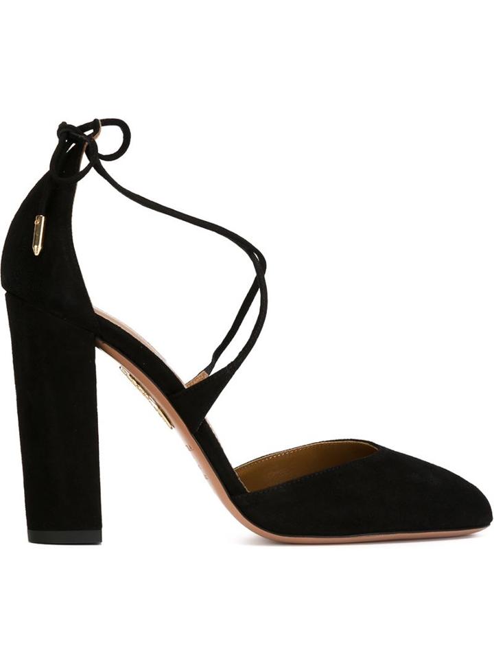 Aquazzura Karlie Pumps, Women's, Size: 38.5, Black, Suede