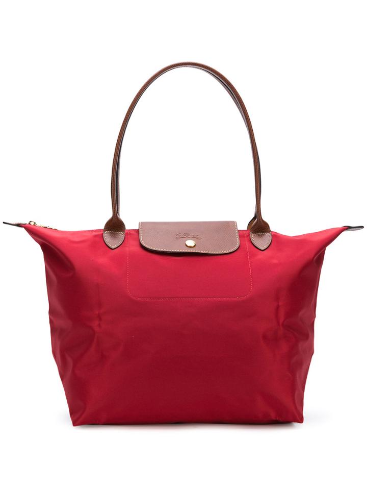 Longchamp Snap Fastening Tote - Red
