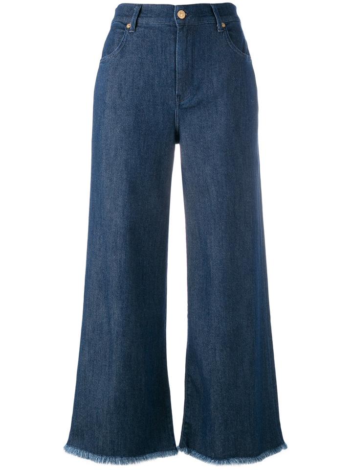 7 For All Mankind Cropped Jeans, Women's, Size: 27, Blue, Cotton/polyester/spandex/elastane/modal