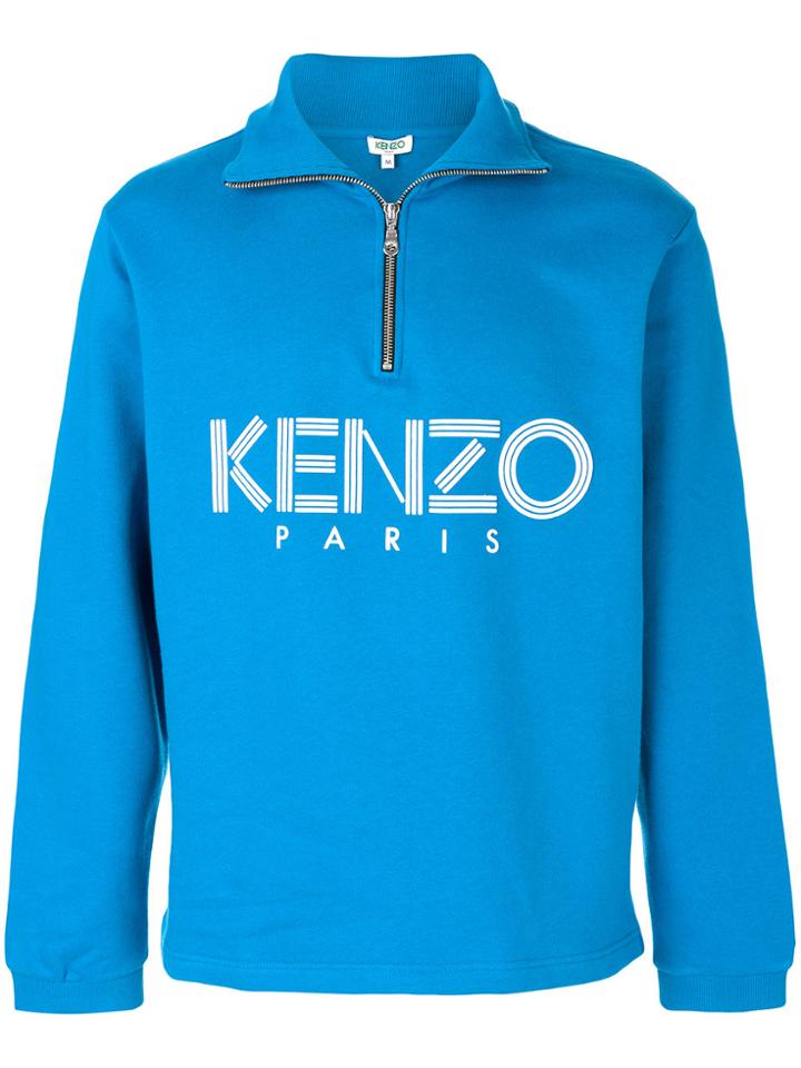 Kenzo Kenzo Zipped Funnel Neck Sweatshirt - Blue