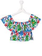 Mc2 Saint Barth Kids Teen Mandy Ruffle Top - White