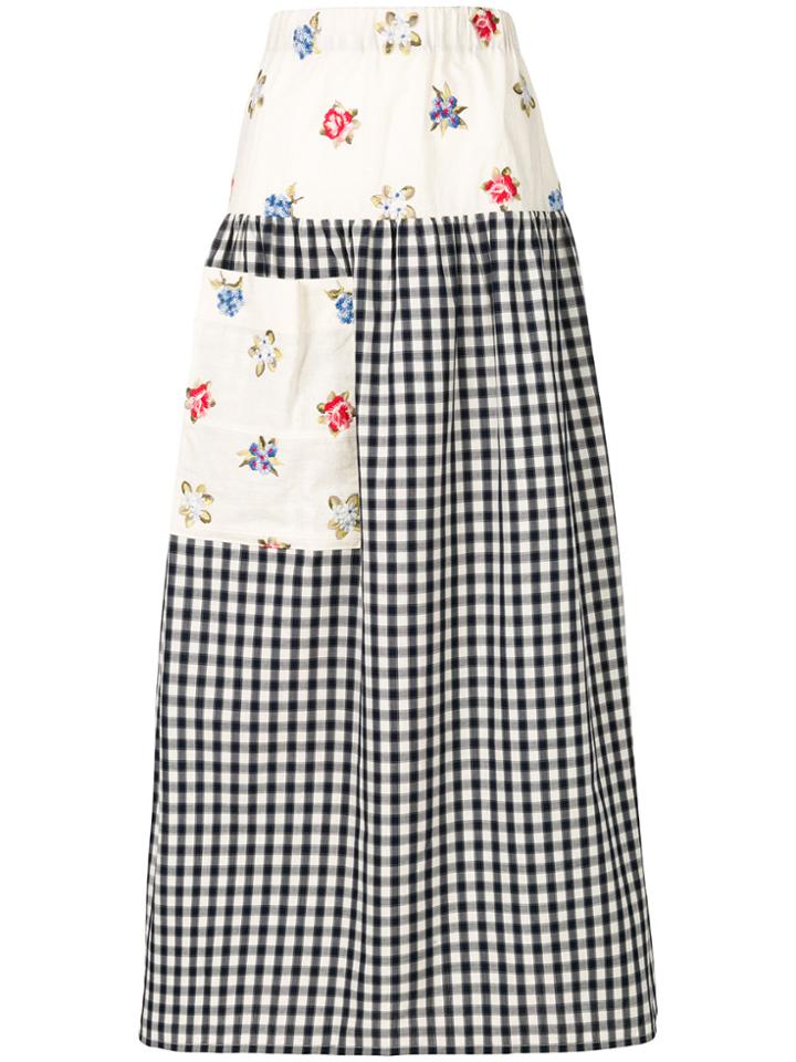 Ermanno Gallamini Long Vichy Skirt - Multicolour