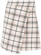 Carven Checked Wrap Skirt - Nude & Neutrals