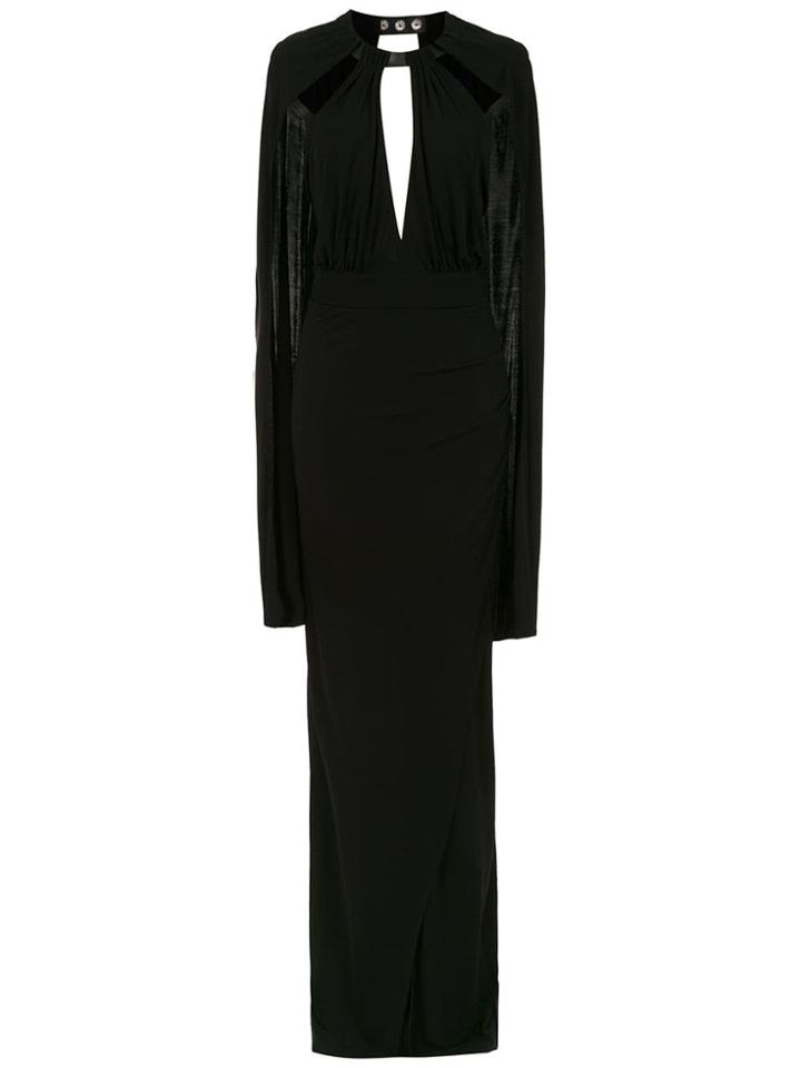 Tufi Duek Long Cape Dress - Black