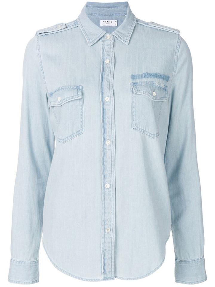 Frame Military Denim Shirt - Blue