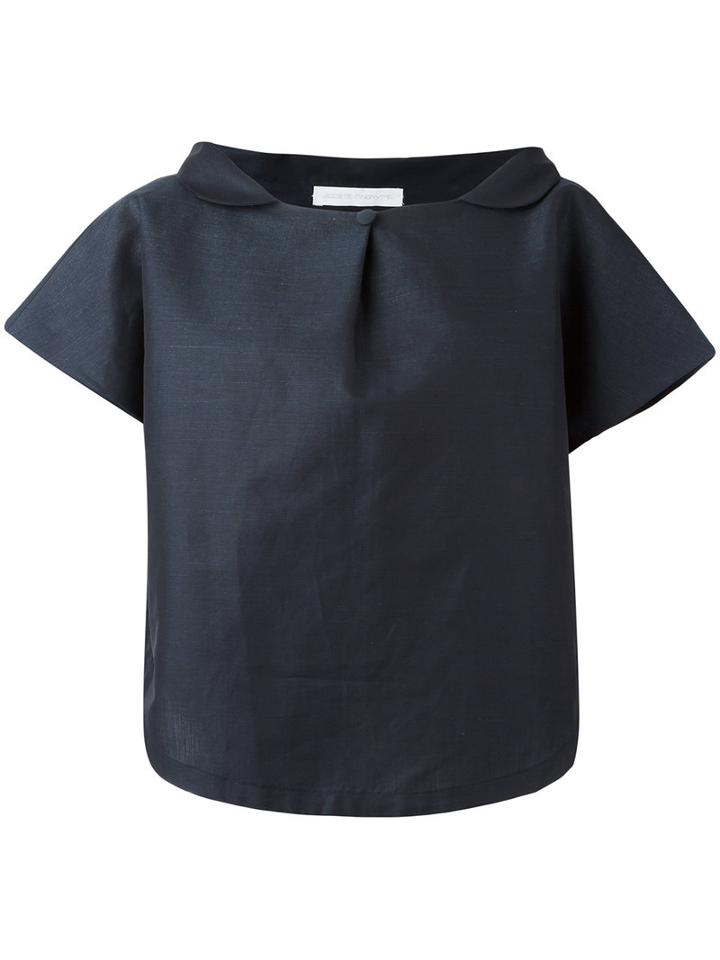 Société Anonyme Buttoned Wide Collar Shirt, Women's, Blue, Cotton/linen/flax