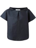 Société Anonyme Buttoned Wide Collar Shirt, Women's, Blue, Cotton/linen/flax