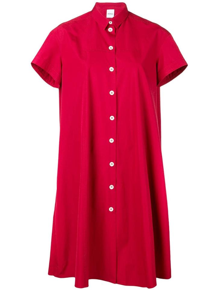 Aspesi A-line Shirt Midi Dress - Red