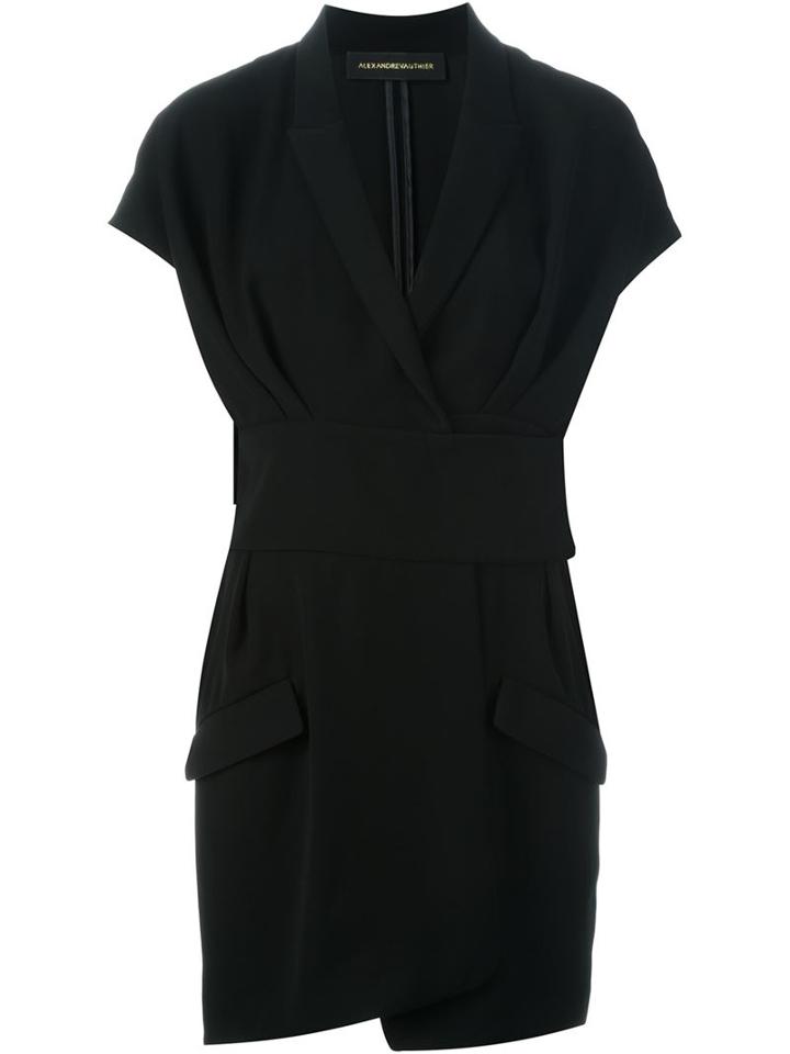 Alexandre Vauthier Mini Wrap Dress, Women's, Size: 40, Black, Polyester
