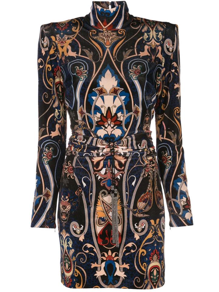 Dundas Baroque Print Mini Dress - Multicolour