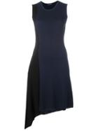 Neil Barrett Asymmetric Ribbed Panel Dress, Women's, Size: Xs, Blue, Nylon/viscose