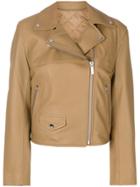 Helmut Lang Cropped Biker Jacket - Brown