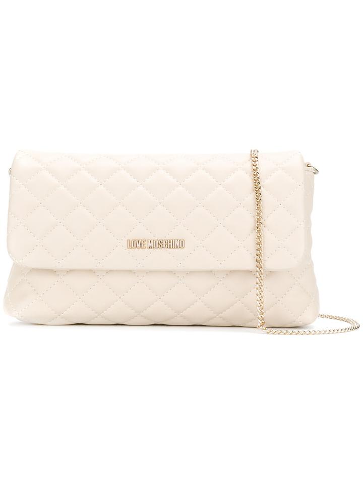 Love Moschino - Chain Quilted Shoulder Bag - Women - Polyurethane - One Size, Nude/neutrals, Polyurethane