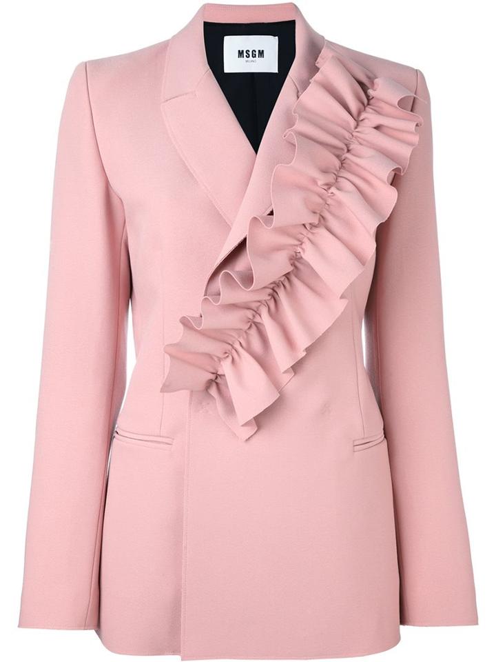 Msgm Ruffle Detail Blazer