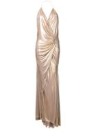 Alexandre Vauthier Draped Halterneck Gown - Metallic
