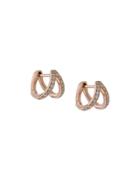 Carbon & Hyde Diamond And 14kt Rose Gold Split Huggie Earrings