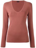 Joseph - Knit V-neck Top - Women - Silk/nylon/spandex/elastane - S, Brown, Silk/nylon/spandex/elastane