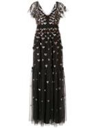 Needle & Thread Sequin Hearts Long Dress - Black