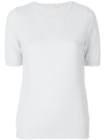 Le Tricot Perugia Cashmere Ribbed Top - Blue