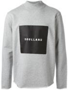 Soulland Ripped Logo Print Sweater