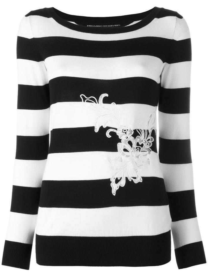Ermanno Scervino Striped Jumper, Women's, Size: 44, Black, Cotton