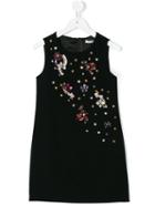 Dolce & Gabbana Kids - Gem Embellished Shift Dress - Kids - Spandex/elastane/acetate/viscose - 8 Yrs, Black