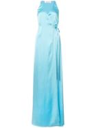 Dvf Diane Von Furstenberg Wrap Front Gown - Blue