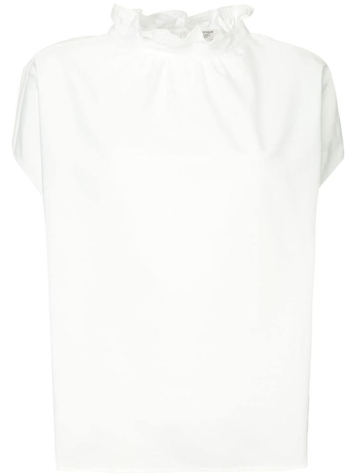 Atlantique Ascoli Ruffle Neck Shirt - White