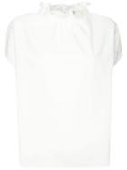 Atlantique Ascoli Ruffle Neck Shirt - White