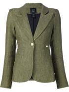 Smythe Fitted Blazer, Women's, Size: 4, Green, Cupro/linen/flax