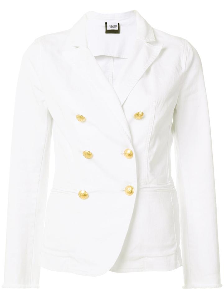 Pinko Double Breasted Blazer - White