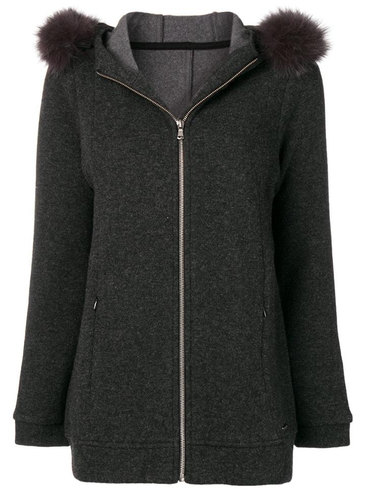 Woolrich Hooded Zipped Cardigan - Grey