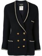 Chanel Pre-owned Cc Logos Button Long Sleeve Jacket - Blue