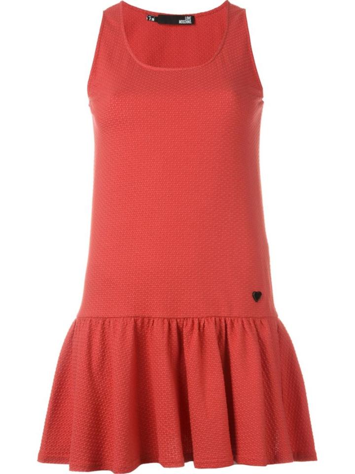 Love Moschino Sleeveless Dress, Women's, Size: 38, Red, Cotton/spandex/elastane