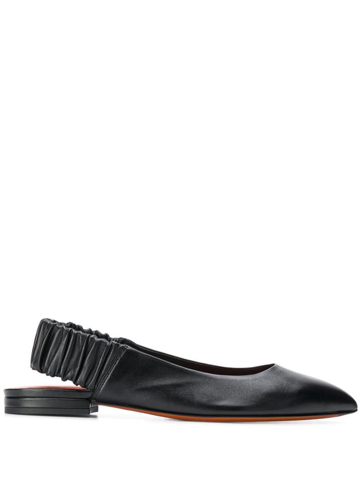 Santoni Slingback Strap Low Pumps - Black