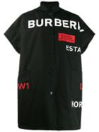 Burberry Horseferry Print Reversible Short-sleeved Cape - Black