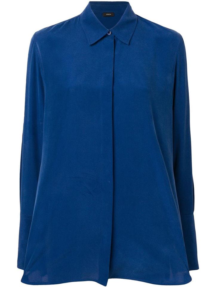 Joseph Concealed Front Shirt - Blue