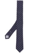 Eleventy Striped Knit Tie - Blue