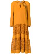 Baum Und Pferdgarten Embroidered Panels Dress - Yellow & Orange