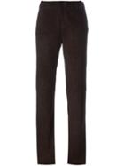 Stouls Suede Bootcut Trousers, Women's, Size: Medium, Brown, Suede/spandex/elastane/cotton