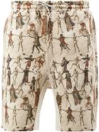 Undercover Dancing Skeleton Print Shorts - Brown