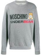 Moschino Teddy Logo Printed Sweatshirt - Grey