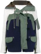 Sacai Panelled Knit Jacket - Green