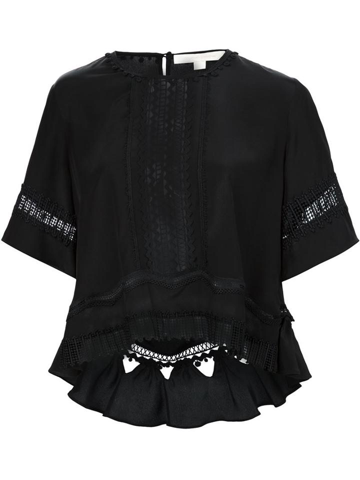 Jonathan Simkhai Cropped Peasant Blouse